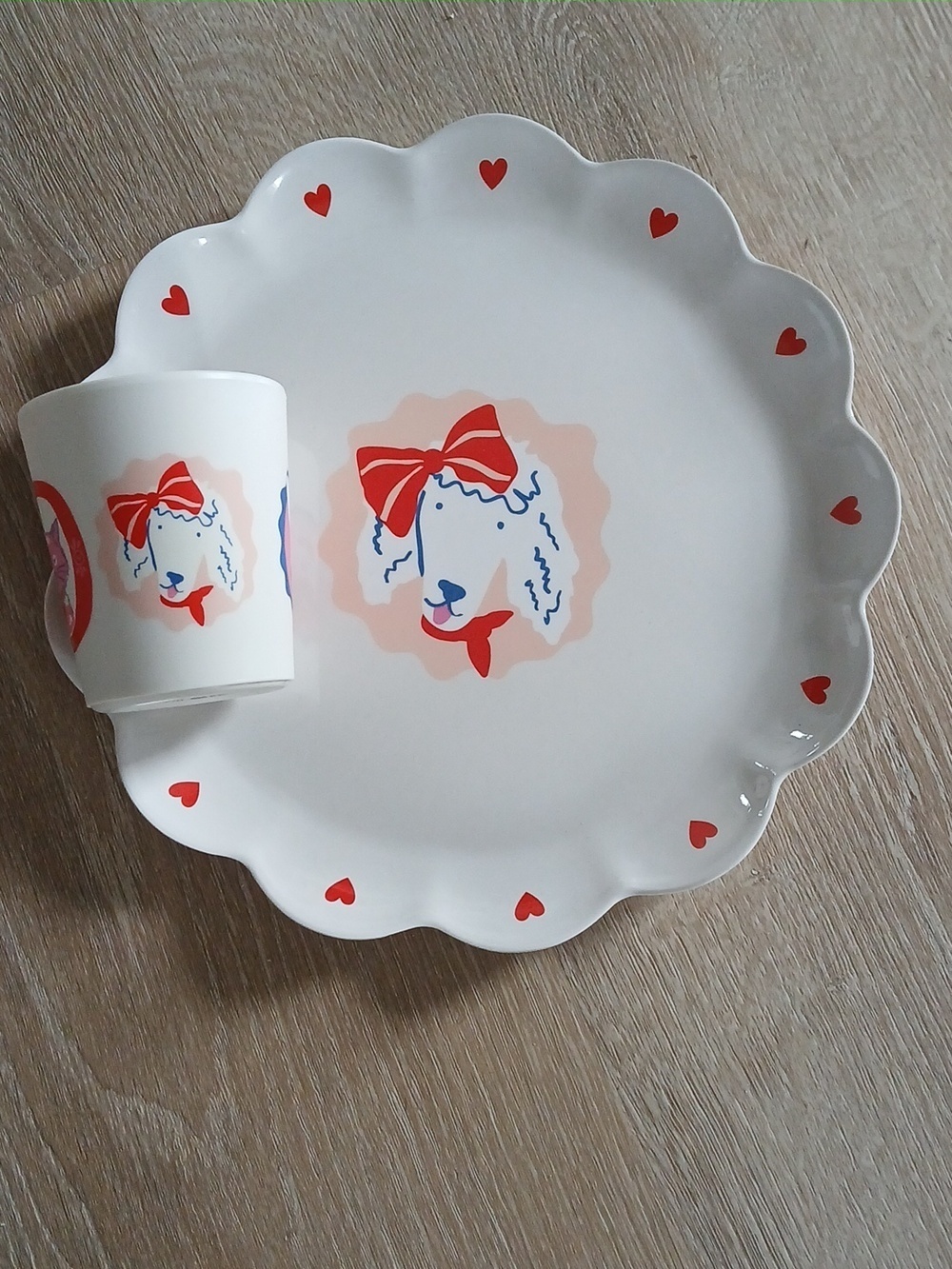 Pillowfort Set of 2 A Target Plate & Cup Bamboo Melamine BPA Pet Faces